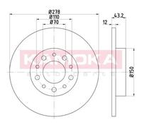 KAMOKA 2x Bremsscheibe hinten Ø278 für Alfa Romeo 159 Sportwagon 939_ 1.9 JTDM