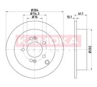KAMOKA 2x Bremsscheibe hinten Ø284mm Voll für Hyundai IX35 LM 2.0 CRDi 4WD