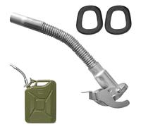 Kanister Ausgießer, Ausgießer Flexibel für Benzinkanister 5, 10, 20 L, Metall-Auslaufrohr Flexibel mit 2 Ersatz-Gummidichtung für Stahlblech Kanister, Benzinkanister Ausgießer für Pkw, Lkw, Schiff