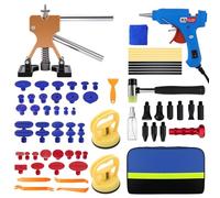 KAOLALI Auto Dellen Reparatur Ausbeulwerkzeug, 70Pcs Car Lackfreies Beulen Reparaturset Dent Puller Kit, mit goldfarbenem Dellenzieher, Saugnapf, für Fahrzeug Dellen Entfernen