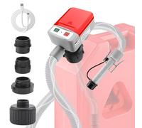KAOLALI Elektrische Kraftstoffpumpe 12V USB-C Umfüllpumpe Benzinpumpe | Für Kanister Benzin Diesel, 12L/Min, Auto-Stopp, 4 Adapter, 28mm Pumpenkopf, 52 Zoll Schlauch