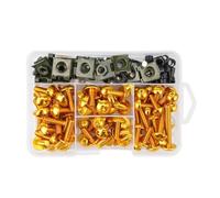 Karosserie Schrauben 253-teiliges Motorrad-Windschutzscheiben-Verkleidungsschrauben-Set Für Kawasaki Für Z900 Für Z750 Für Z800 Für Z650 Für Ninja Renn- Und Muttern Befestigungs Mutter(Gold)
