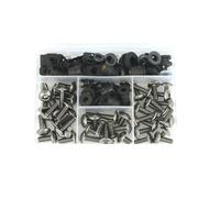 Karosserie Schrauben Verkleidungsschrauben Motorrad-Windschutzscheibe Für Suzuki GSX-R 750 (1988-1991) Komplettes Set Stahlclips Abdeckdichtung Befestigungsmaterial Befestigungs Mutter(Titan)