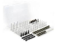 Karosserie Schrauben Verkleidungsschrauben-Set Für Motorrad Für Kawasaki ER6N 2005-2015 Mit Muttern, Windschutzscheibenbefestigungen, Clips, Unterlegscheiben Befestigungs Mutter(Silber)