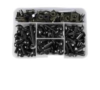 Karosserie Schrauben Verkleidungsschrauben-Set Motorräder Für Suzuki GSXR600, GSXR750, GSXR1000, Hayabusa, GSX1300R Windschutzscheiben-Set Mit Mutternschlüssel Befestigungs Mutter(Schwarz,155pcs)