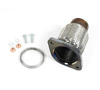 Katalysator Flexrohr Reparaturrohr Auspuff Hosenrohr Durchmesser: 60,5mm Länge:145mm 7574916 Edelstahlgewebe Flexstück inkl. Dichtsatz Dichtring und Schrauben für 1er / 3er E81 E87 E88 E90 E91 E92 E93