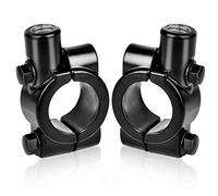 KATELUO 2-teilige Spiegelhalterung für Motorrad - Lenkerhalterung für 22mm, Seitenspiegel für 10mm, Aluminium (Schwarz)