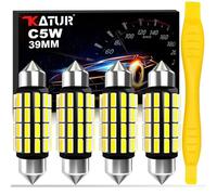 KATUR 39MM Innenraumbeleuchtung Glühbirne, 12V 24V 6000K Weiß 1.54'' Innenraumbeleuchtung Birne für Lichtkuppeln Kofferraumbeleuchtung Kennzeichenbeleuchtung, 4 Stück