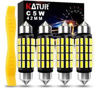 KATUR 4 2 MM Innenraumbeleuchtung Glühbirne, 12V 24V 6000K Weiß 1.6 5'' Innenraumbeleuchtung Birne für Lichtkuppeln Kofferraumbeleuchtung Kennzeichenbeleuchtung, 4 Stück
