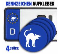 Katze Hexe Katzenbuckel Kennzeichen-Vinyl-Aufkleber 4Stück für EU-Kreis