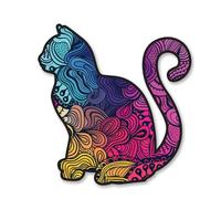 Katze Muster Kariert Cutey Autoaufkleber Sticker wetterfest 12 cm L587