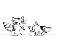 Katzen Engel Weihnachten Aufkleber Auto Fenster Wand Möbel Deko