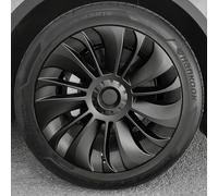 KAVANIC 4Stück Radkappen für Tesla Model Y Radkappen 19 Zoll 2020-2024 | Mehrspeichen Stil für Model Y Gemini Radkappen 19 Zoll (RWD/AWD), Mattschwarz Symmetrisches Design, Verbesserte Reichweite
