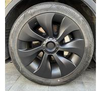 KAVANIC 4Stück Radkappen für Tesla Model Y Radkappen 19 Zoll 2020-2024 | Zyklon Stil für Model Y Gemini Radkappen 19 Zoll (RWD/AWD), Mattschwarz Symmetrisches Design, Verbesserte Reichweite