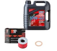 Kawasaki GPZ 1100 A Uni Trak ZXT10A 1984, LIQUI 10W-40 Race 4L, K&N Ölfilter Set
