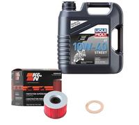 Kawasaki GPZ 1100 A Uni Trak ZXT10A 1984, LM 10W-40 Street 4L, K&N Ölfilter Set