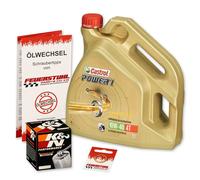 Kawasaki VN 900 Classic/Custom, VN900B VN900C; Castrol 10w40 Öl K&N Chrom Filter