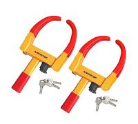 KAYCENTOP Radkrallenschloss, Universal-Sicherheits-Reifenschloss, Diebstahlschutz, max. 27.9 cm Länge, für Auto, Anhänger, SUV, Boote, ATV, Golfwagen, 2 Packungen mit 6 Schlüsseln (rot-gelb)