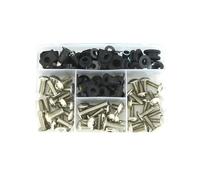 KCBHSH Verkleidungsschrauben Motorrad-Windschutzscheibe Für Suzuki GSX-R 750 (1988-1991) Komplettes Set Stahlclips Abdeckdichtung Befestigungsmaterial Schrauben Set Montage(Silber)