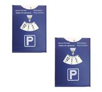 KeDeFenWen 2 Stück Parkscheibe Auto,Parkuhr Auto,Parkscheiben Kunstleder PU-Leder,Parking Disc Temporäre,Mechanische Parkscheibe Österreich,Blaue 11x15 cm Universell für Autos und Motorrad