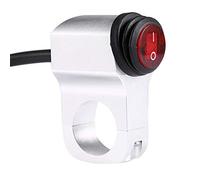 Keenso 12 V 16A Motorrad Lenkerhalterung EIN-AUS-Schalter, wasserdichte Aluminiumlegierung Scheinwerferschalter für 7/8 "22mm Lenkerschalter Nebelscheinwerfer EIN Aus Led-anzeige, (Silber)