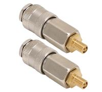 Keenso Adapter für Reifenfüller, 2 Stück, Tragbare Luftkompressor-Adapter, Robustes Stahl-Außengewinde auf US-Ventil, 3-in-1-Schnellkupplung für Reifenfüller