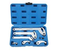 Keenso C-Hakenschlüssel-Set, 8-teiliger Verstellbarer Haken-Stiftschlüssel 35-120 Mm C-Haken-Rundkopfschlüssel-Set für Motorrad Dirt Bike Autoversicherung & Autoreparatur