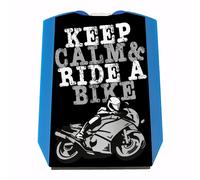 Keep calm & ride a bike Parkscheibe mit Motorrad Motiv in schwarz