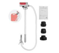 KEMIMOTO Elektrische Kraftstoffpumpe, Umfüllpumpe mit automatischer Abschaltsensor,Überlaufschutz, 2,4 GPM Schnellfluss, mit 3 Kanisteradaptern, 130m Schlauch für Benzin, Diesel, Öl