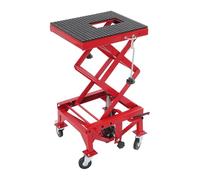 KenSyuInt Rot Motorrad-Hebebühne, Hydraulische Mittelständer-Hebebühne mit 4 Rädern Tragfähigkeit 200kg, für Garage, Werkstattm, Rennstrecke 41 * 34cm