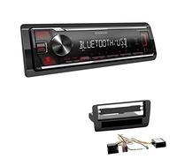 Kenwood KMM-BT209 1-DIN Autoradio Media Receiver Bluetooth USB AUX mit Einbauset kompatibel mit Audi A1 ab 2010 schwarz mit Canbus