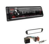Kenwood KMM-BT209 1-DIN Autoradio Media Receiver Bluetooth USB AUX mit Einbauset passend für FIAT Barchetta 1995-2005 schwarz