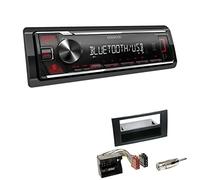Kenwood KMM-BT209 1-DIN Autoradio Media Receiver Bluetooth USB AUX mit Einbauset passend für Ford Focus II 2004-2008 schwarz