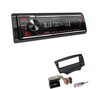 Kenwood KMM-BT209 1-DIN Autoradio Media Receiver Bluetooth USB AUX mit Einbauset passend für Ford KA ab 2008 schwarz