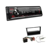 Kenwood KMM-BT209 1-DIN Autoradio Media Receiver Bluetooth USB AUX mit Einbauset passend für Opel Corsa C 2000-2004 schwarz