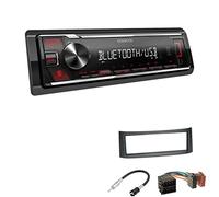 Kenwood KMM-BT209 1-DIN Autoradio Media Receiver Bluetooth USB AUX mit Einbauset passend für Smart Roadster 2003-2005 anthrazit