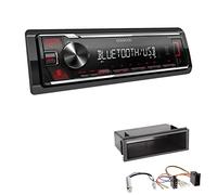 Kenwood KMM-BT209 1-DIN Autoradio Media Receiver Bluetooth USB AUX mit Einbauset passend für Volkswagen VW Bora und Bora Variant 1998-2004 schwarz