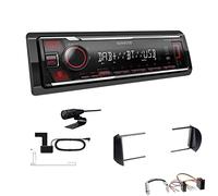 Kenwood KMM-BT408DAB 1-DIN Digital Media Receiver Autoradio DAB+ Bluetooth USB Einbauset passend für Volkswagen VW New Beetle und New Beetle Cabrio 1998-2010 schwarz