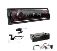 Kenwood KMM-BT408DAB 1-DIN Digital Media Receiver Autoradio DAB+ Bluetooth USB Einbauset passend für Volkswagen VW Bora und Bora Variant 1998-2004 schwarz