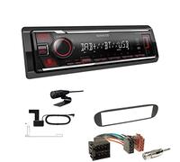 Kenwood KMM-BT408DAB 1-DIN Digital Media Receiver Autoradio DAB+ Bluetooth USB Einbauset passend für FIAT Barchetta 1995-2005 schwarz