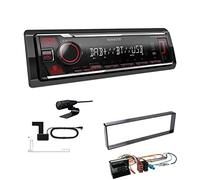 Kenwood KMM-BT408DAB 1-DIN Digital Media Receiver Autoradio DAB+ Bluetooth USB Einbauset passend für Citroen C4 2004-2010 schwarz