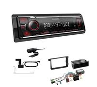 Kenwood KMM-BT408DAB 1-DIN Digital Media Receiver Autoradio DAB+ Bluetooth USB Einbauset passend für Skoda Yeti ab 2009 schwarz inkl Canbus