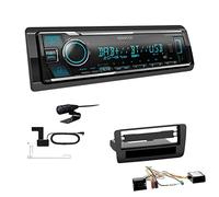 Kenwood KMM-BT508DAB 1-DIN Digital Media Receiver Autoradio DAB+ Bluetooth Amazon Alexa Einbauset kompatibel mit Audi A1 ab 2010 schwarz mit Canbus