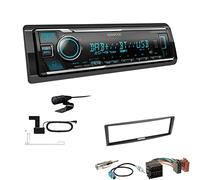 Kenwood KMM-BT508DAB 1-DIN Digital Media Receiver Autoradio DAB+ Bluetooth Amazon Alexa Einbauset passend für Renault Modus Grand Modus 2004-2012 schwarz