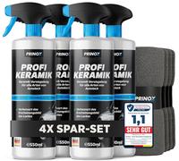 Keramikversiegelung Auto Set 4x 550 ml inkl. 4x Mikrofasertuch - Keramik Versiegelung für perfekten Glanz mit Versiegelungs-Effekt - Premium Lackversiegelung, Flüssigglas für alle Lacke