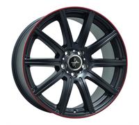 ALUFELGEN KESKIN, KT16 DYNAMIC, 9,5X19 ET45 5X112 66,6, MATT BLACK LIP RED