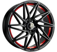 1 x 8,5x 19 Zoll 5x112 ET45 Keskin KT20 Future Matt Black Red Inside Felgen rot