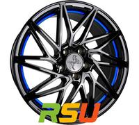 Keskin Wheels Kt20 Black Painted Blue Inside 8x18 ET 45 5/112 Alufelge Schwarz