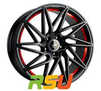 1 x 8,5x 19 Zoll 5x112 ET45 Keskin KT20 Future Matt Black Red Inside Felgen rot