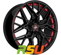 Keskin KT25 Pearl black painted red inside 8.5x19" ET45 LK5 112 ML 66.6 Alufe...